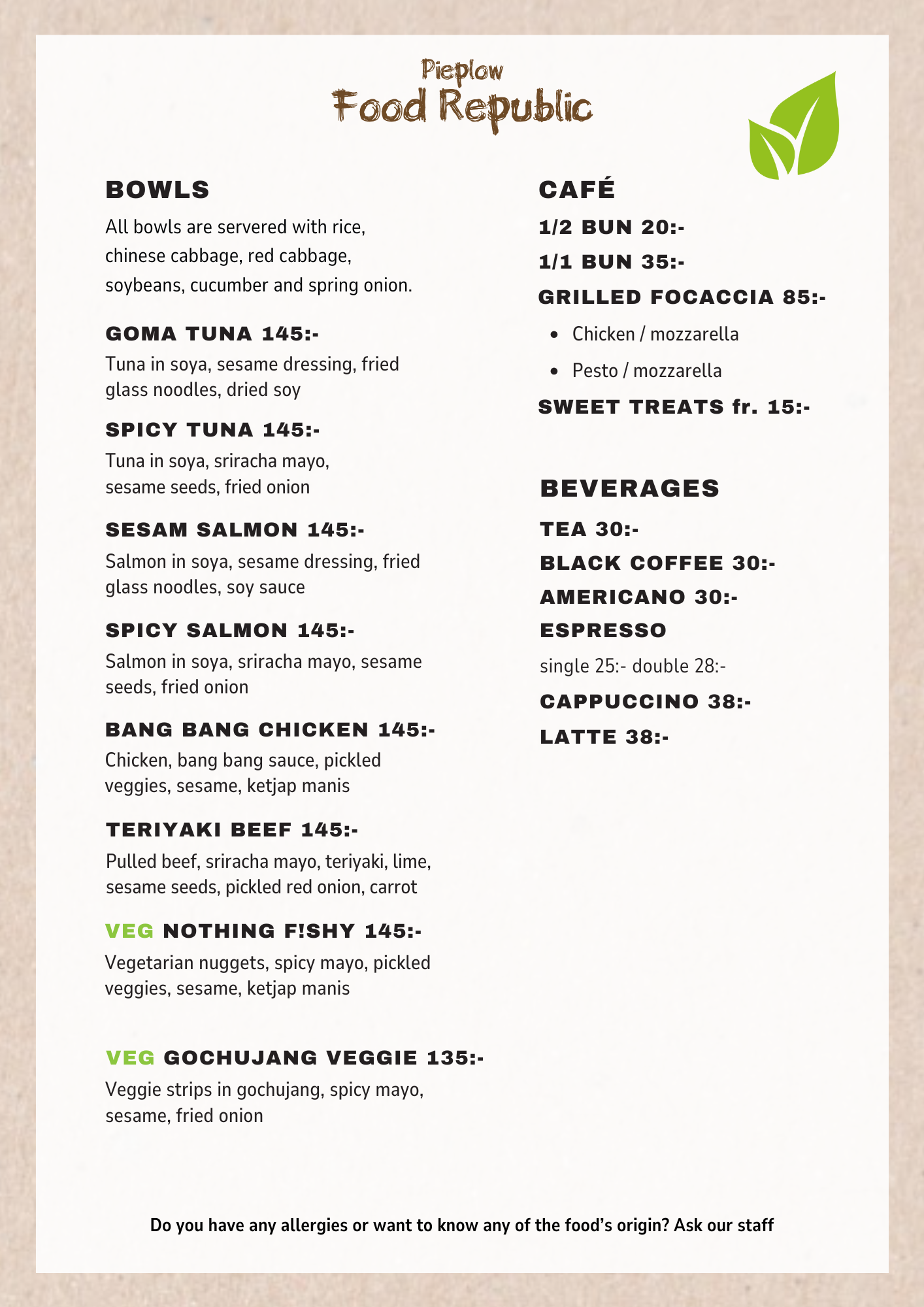 foodrepublic_meny_2025_A4.pdf food republic menu for lunch poké bowls in malmö and best restaurant malmo